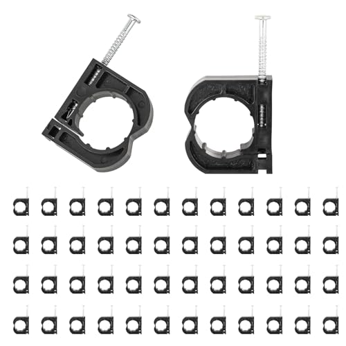 HeSun 50PCS HeSun Black Full Clamps with SNails JHook with Nai for fixing 34 Inch PEX Copper CPVC Pipe Support - Image 1