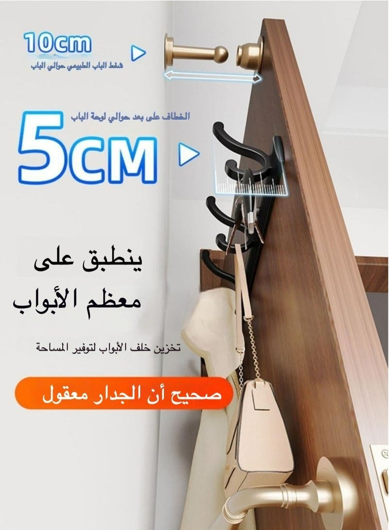 الثقيلة الجدار الشماعات مع 5 خطاف - مانع االصدأ الشماعات المعدنية للحمام / مدخل ، 100 رطل من رفوف التخزين على الباب ، دون الحاجة إلى الحفر ( بما في ذلك 3 م لاصق )  - Image 3