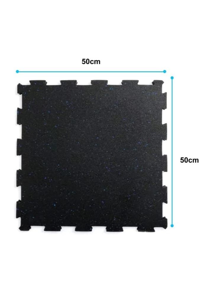 Interlocking Gym Floor Rubber Mat 50x50cm of 1.5cm Thickness for Gym Equipment - 4 tiles (1 sq. meter)