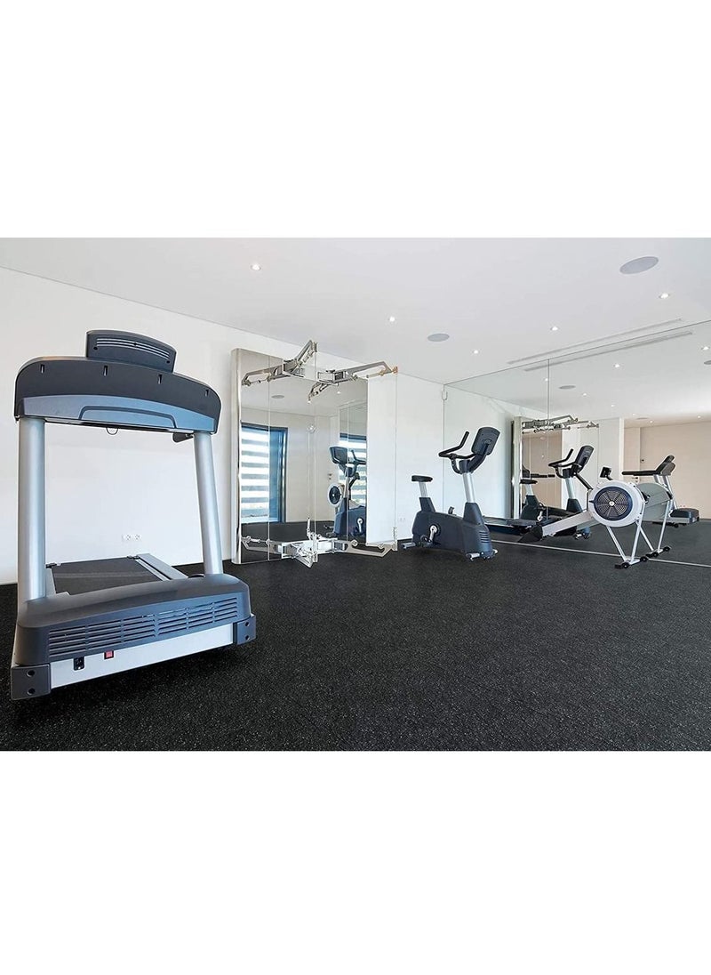 Interlocking Gym Floor Rubber Mat 50x50cm of 1.5cm Thickness for Gym Equipment - 4 tiles (1 sq. meter)