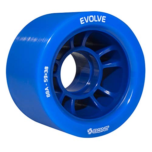 Bont Skates - Evolve Roller Derby Skate Wheel - Indoor Roller Skate Wheels - Rollerskate Wheels - 88A 92A 95A 98A - Red Black Blue Purple (Black 98A - Set of 4 Wheels) - Image 3