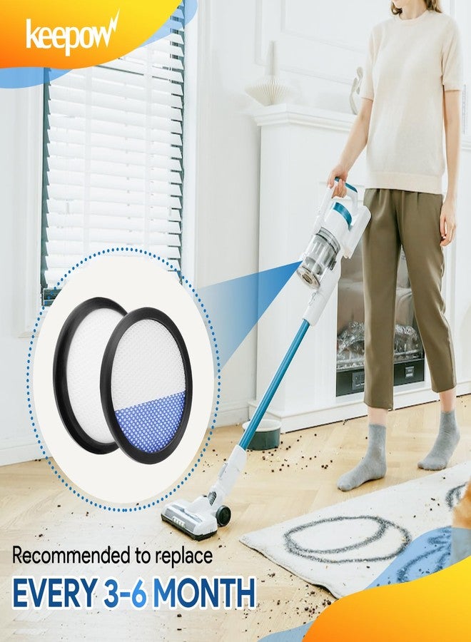 كيباو مرشحات مكنسة كهربائية KEEPOW متوافقة مع منظف يوريكا رابيد كلين برو اللاسلكي NEC180 NEC280TL NEC380 NEC480 NEC185 NEC186 NEC190 مرشحات بديلة للمكنسة الكهربائية، عبوة من 4 قطع - Image 5