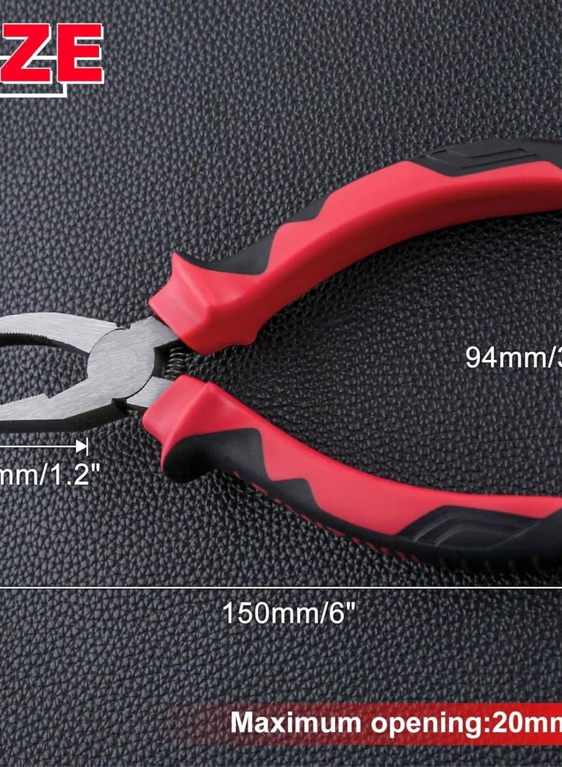 GGOOT 6 Inch Breaker Grozer Pliers Glass Grozing Pliers Glass Mosaics Breaking Tool Stained Glass Supplies Glass Cutting Tool for Stained Glass Work and Key Fob Hardware Install, TPR Handle - Image 4