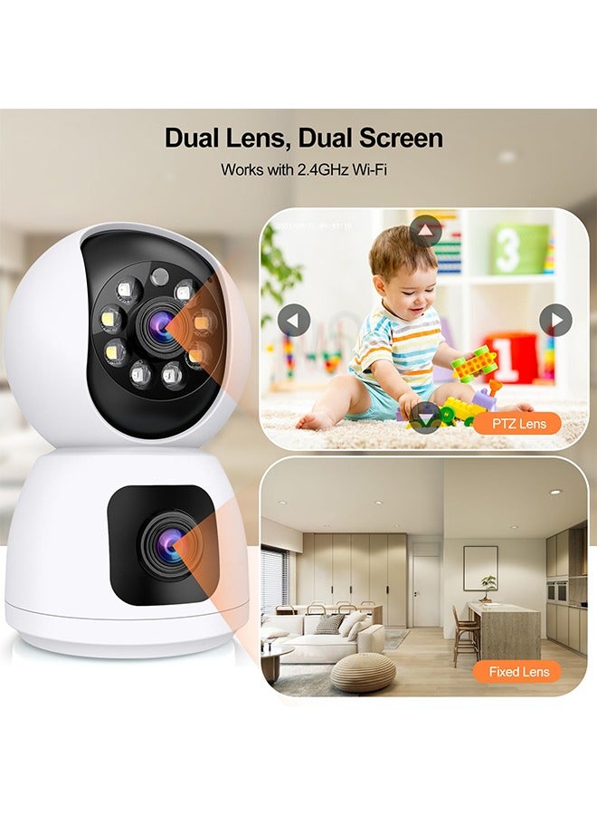 Generic 2K Dual Lens Indoor Security Camera, 2.4GHz WiFi Indoor Camera for Home Security, Baby/Pet Camera Indoor with 2-Way Talk,Motion Tracking and Alarm,Night Vision  - Image 2