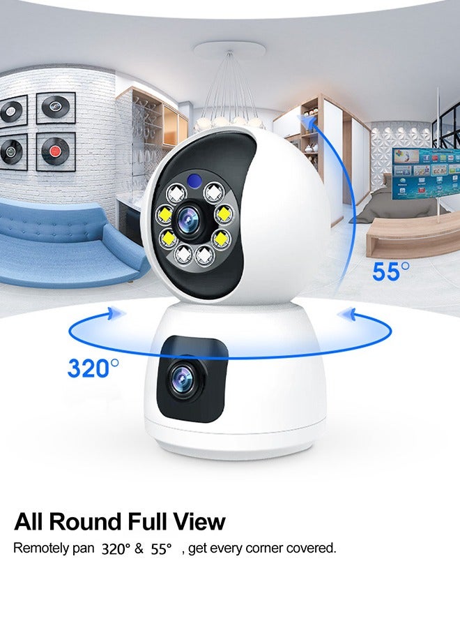 Generic 2K Dual Lens Indoor Security Camera, 2.4GHz WiFi Indoor Camera for Home Security, Baby/Pet Camera Indoor with 2-Way Talk,Motion Tracking and Alarm,Night Vision  - Image 4