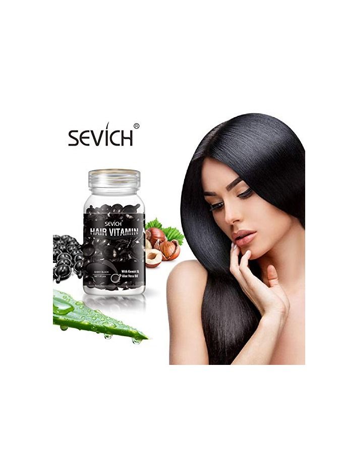 Sevich 30 Pieces Kemiri & Aloe Vera Oil Hair Vitamin Capsules Keratin Anti Hair Loss Hair Care Capsules Complex Oil Repair Damaged Hair Scalp Treatment Hair Growth Repair Serum for Women & Men - Image 3