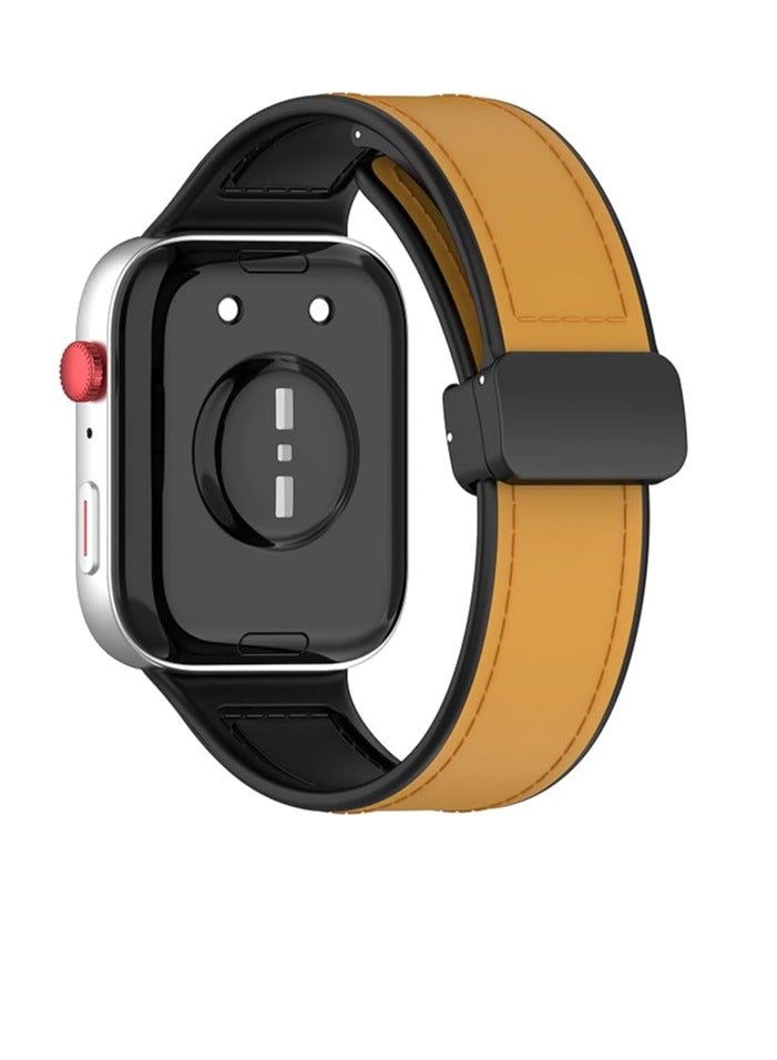 Compatible with Huawei Watch Fit 3/ Fit4/Fit4 Pro Strap for Women Men, Soft Flexible Leather Silicone Hybrid Sport Wristband Magnetic Buckle Bracelet Replacement Strap for Huawei Watch Fit3 - Image 1