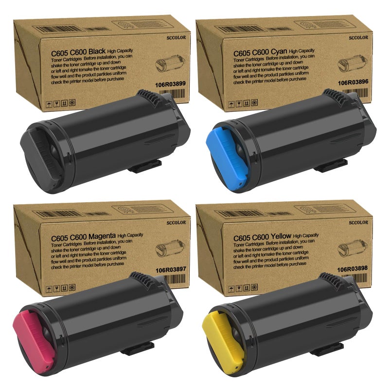 VersaLink C600 C605 Toner Cartridge High Yield Replacement for Xerox VersaLink C605 C600 C600DN C600DT C600DX C600DXF C600DXP C600N C605X C605XF C605XP C605XTF C605XT Printer