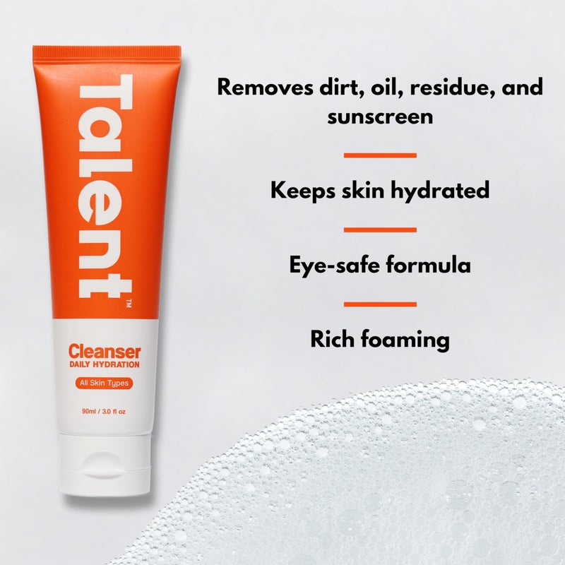 Talent Men's Daily Hydration Cleanser â€“ Korean Skincare, EWG Verified, Fragrance-Free, Non-Stripping Face Wash with Antioxidants, 3.0 fl oz - Image 3