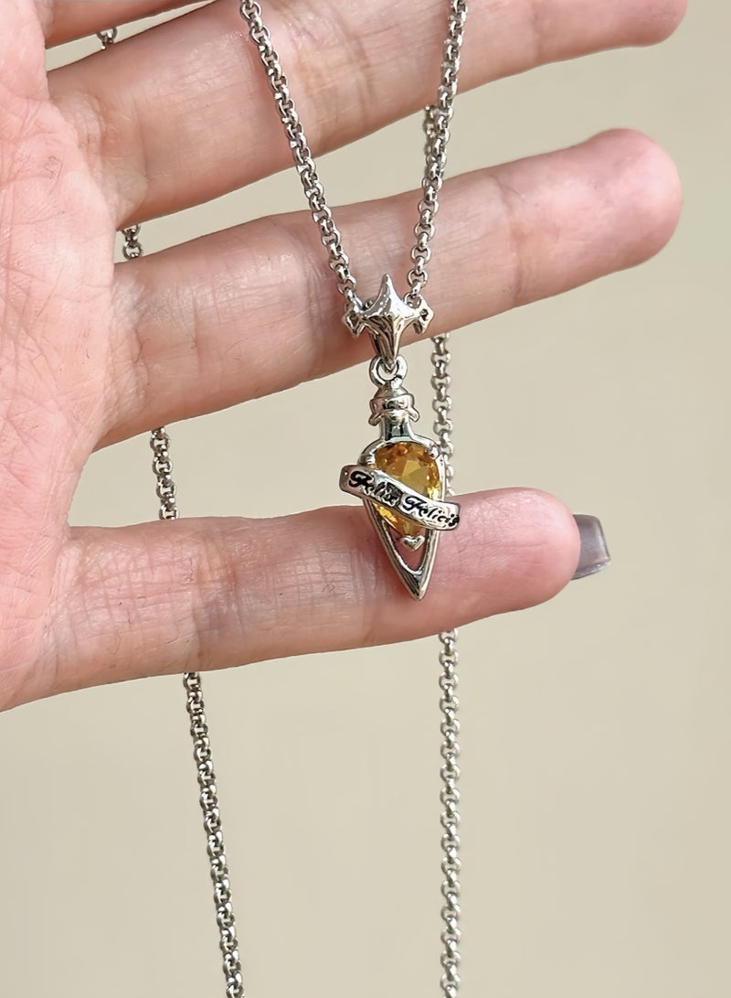 Paraphrase Unique Lucky Potion Pendant Necklace, Harry Potter Themed – Felix Felicis – Niche Magic-Inspired Jewelry for Women | Symbol of Good Fortune & Style - Image 2