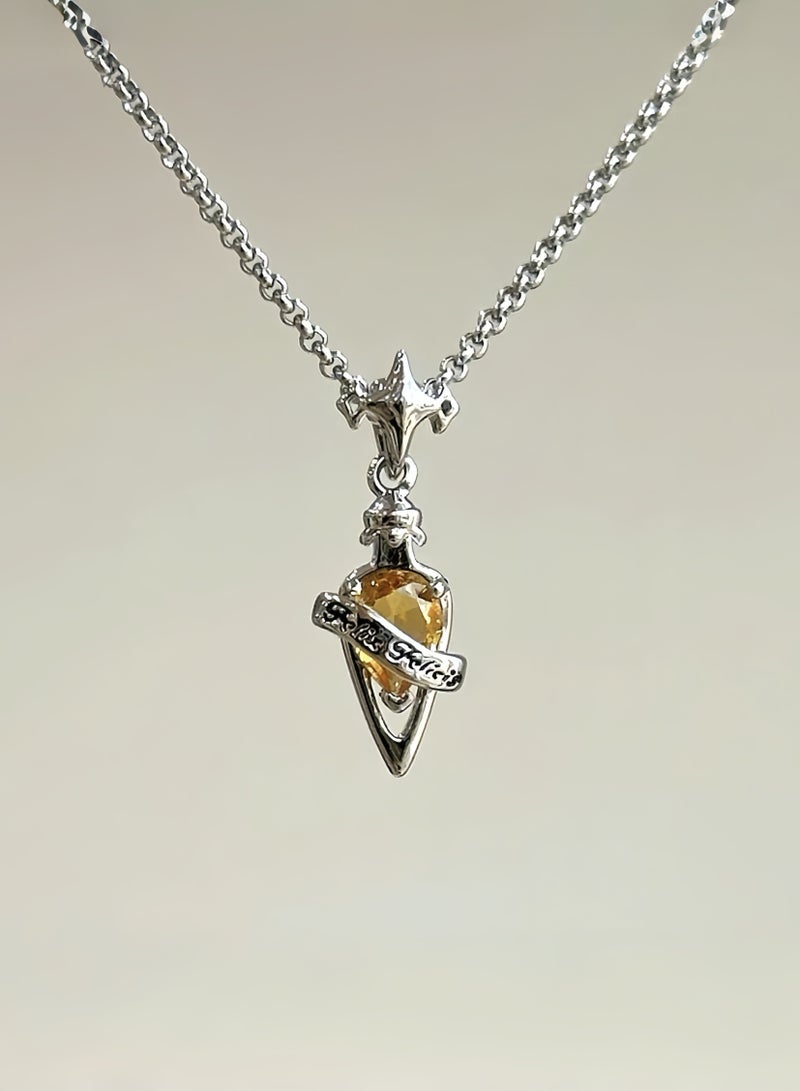 Paraphrase Unique Lucky Potion Pendant Necklace, Harry Potter Themed – Felix Felicis – Niche Magic-Inspired Jewelry for Women | Symbol of Good Fortune & Style - Image 1