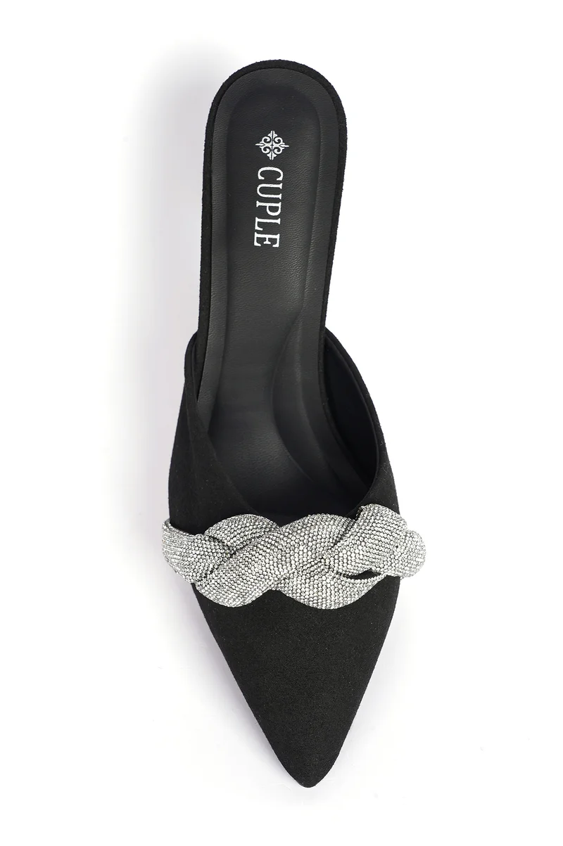 Cuple Womens pointed stiletto heeled mule
