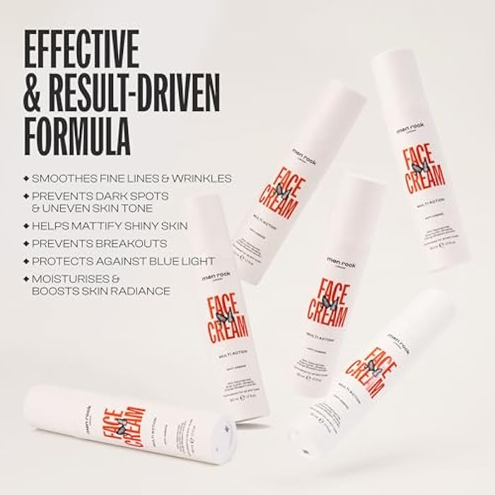 Men Rock Face Cream Multi Action Anti-Ageing - Mens Facial Moisturizer - Daily Face Moisturizer for Men - Skincare Products - Daily Lotion - 1.7 oz - Image 2