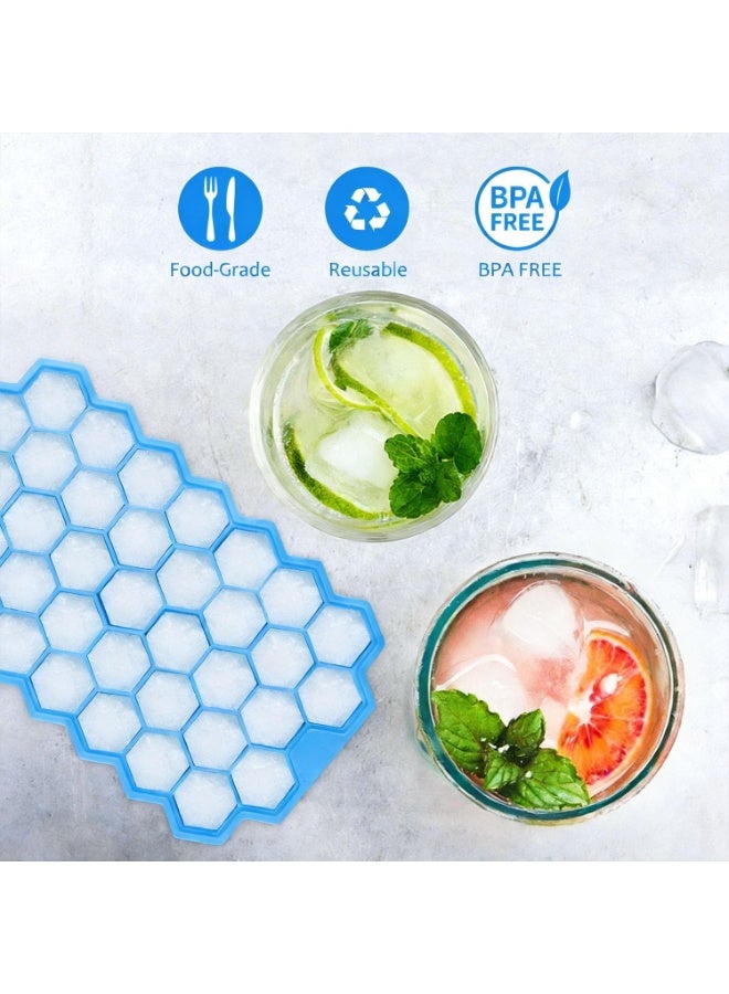 Ice Cube Mold with Lid, 2 Pack Silicone Ice Trays for Freezer, 74 Cubes - Image 5