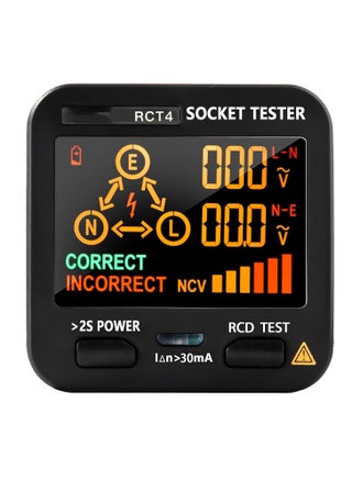 Outlet Tester EBTN LCD with Voltage Display RCD Receptacle Socket Tester Circuit Analyzer Polarity Detector Leakage Tester Electricity Line Fault Checker 8 Visual Indications - pzsku/ZC60CA9F55361F6673349Z/45/_/1722183404/3c42481e-42c9-4692-abea-577544d339a9