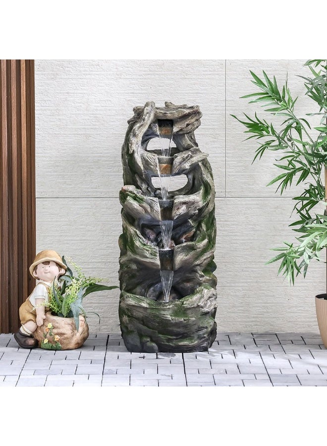 DANUBE HOME Oasis Fountain 40x40x98.5 cm - Multi-Color Polyresin Outdoor Fountain for Garden Decor - Elegant Water Feature with Ideal Outdoor Accessory - Image 2