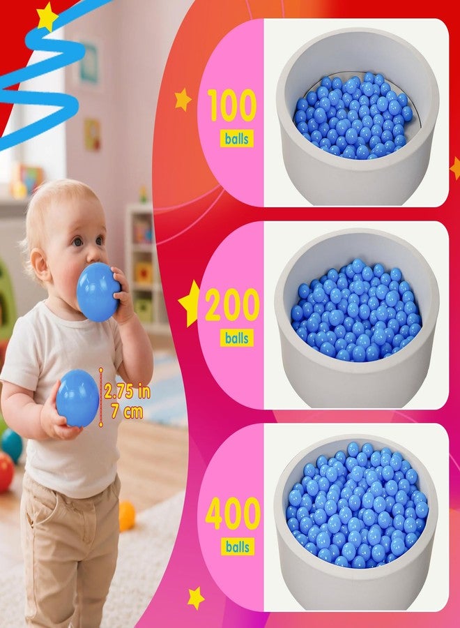 Realhaha كرات بلاستيكية كبيرة الحجم من Realhaha لحوض الكرات، كرات لعب للأطفال الصغار، أحواض كرات للأطفال وملحقات للقلعة النطاطة، 2.76 بوصة، 50 قطعة، شفافة - Image 4