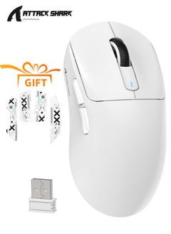 هجوم القرش ماوس ألعاب لاسلكي خفيف الوزن X3 مع وضع ثلاثي 2.4 جيجاهرتز/USB-C سلكي/بلوتوث، بدقة تصل إلى 26 ألف نقطة في البوصة، ومستشعر بصري PAW3395، و5 أزرار قابلة للبرمجة لأجهزة الكمبيوتر الشخصية/الكمبيوتر المحمول/ويندوز/ماك  - Image 1