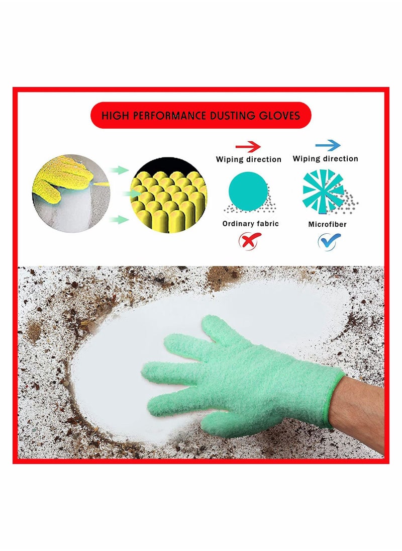 SYOSI 4 Pairs Microfiber Dusting Cleaning Gloves Washable Mittens for House Trucks and Cars Nice Mirrors Lamps Window  - Image 3