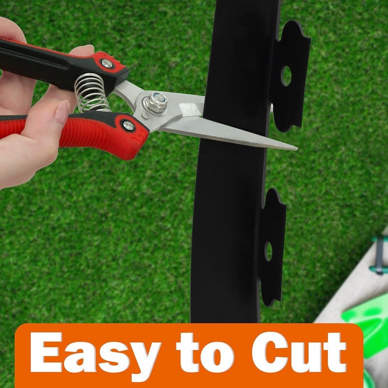Landscape Edging Kit, 1.5 Inch x 16 Ft Black Plastic Modern Garden Edging with 15 Spikes - Image 4