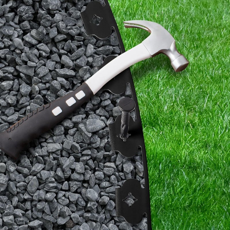 Landscape Edging Kit, 1.5 Inch x 16 Ft Black Plastic Modern Garden Edging with 15 Spikes - Image 5