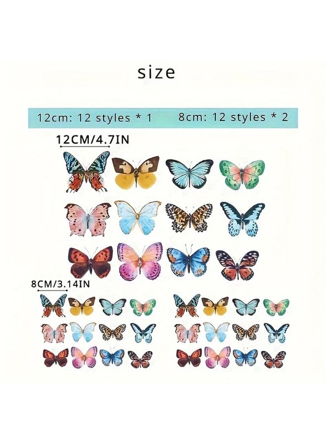 36PCS Lifelike 3D PVC Butterfly Decorations With Watercolor Wings For Wedding Party Photo Booth - Image 4