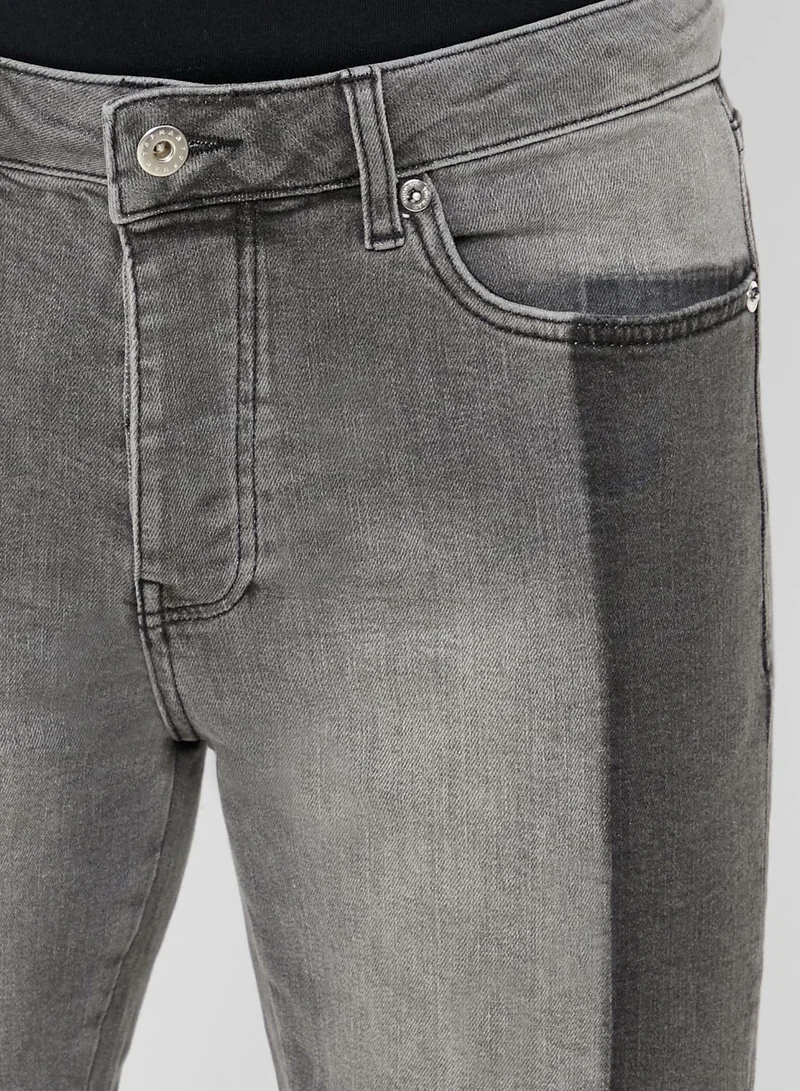 TOPMAN Color Block Denim Shorts