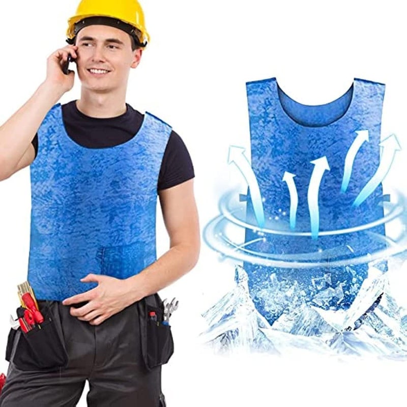 NNEWVANTE Evaporative Cooling Vest for Men Women: Water Activated Ice Cold Vest for MS Body Cool Down Motorcycle Sport Hot Weather - Image 1