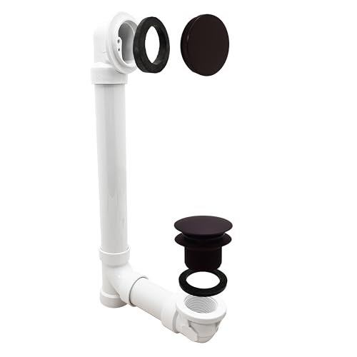 Westbrass 493244H12 14 Sch 40 PVC Bath Waste Overflow Assembly with Illusionary Faceplate and TipToe Drain Plug Oil Rubbed Bronze - Image 1