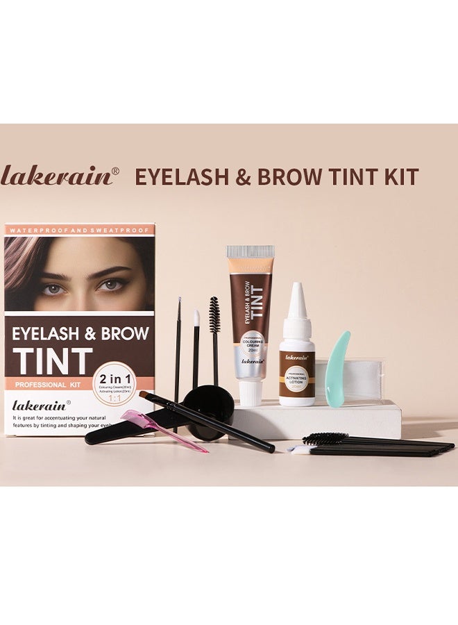 lakerain Eyelash and Brow Tint Dye Color Black Kit 2 in 1 Brow and Lash Tint Professional Kit with Coloring Cream and Activating Lotion Eyebrow Tint Dye Kit Eyebrow Lash Color Kit #03 BLACK - Image 4
