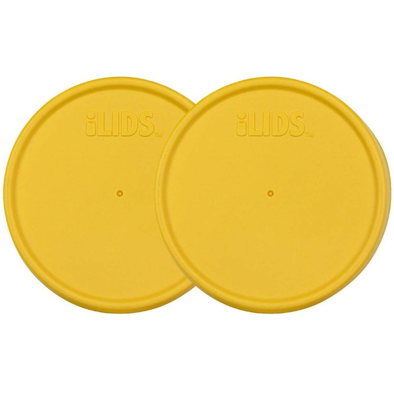 iLIDS Mason Jar Storage Lid Wide Mouth Yellow Pack of 2