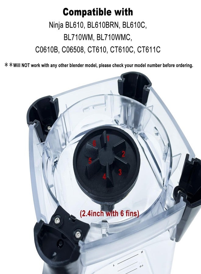 CUTIECLUB Blender Replacement Parts for Ninja BL610 BL710 Series 72 oz (9 Cups) Pitcher, Jar Bottom Base Blender Blade Driver Clutch and Drive Pin Stud Kit Set - Image 2