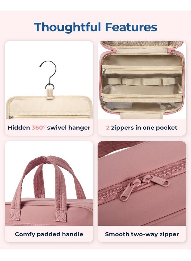 BAGSMART Hangingtoiletry Bag For Women, Puffy Travel Toiletry Bag With Jewelry Organizer, Waterproof Cosmetic Makeup Bag Compartment, Toiletries Kit Set For Traveling, Accessories, Essentials (Large)  - Image 5