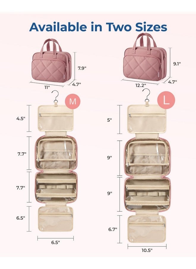 BAGSMART Hangingtoiletry Bag For Women, Puffy Travel Toiletry Bag With Jewelry Organizer, Waterproof Cosmetic Makeup Bag Compartment, Toiletries Kit Set For Traveling, Accessories, Essentials (Large)  - Image 3