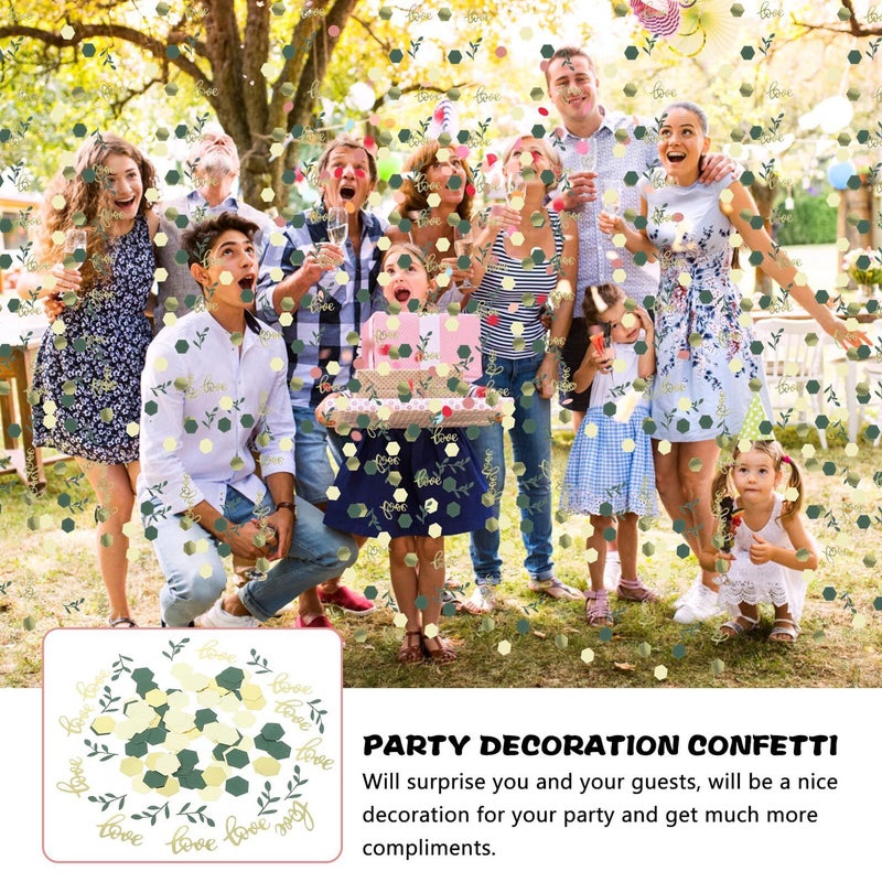 Metallic Love Cards Leaf Hexagon Confetti Mix 200 Pieces for Wedding Party Table Decoration - Image 4