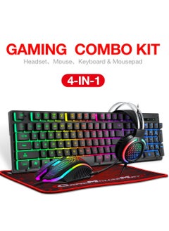 T-WOLF Thunderwolf Keyboard And Mouse 4-In-1 Office Game Set  - Image 1