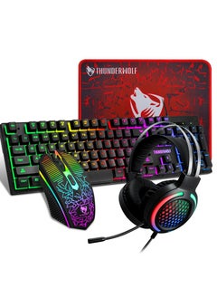 T-WOLF Thunderwolf Keyboard And Mouse 4-In-1 Office Game Set  - Image 2