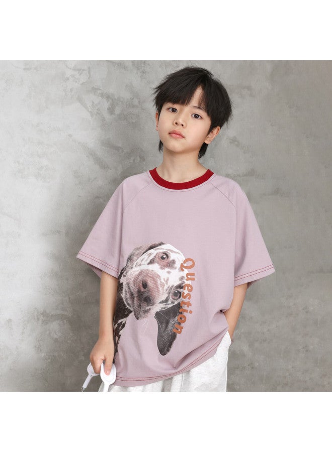 Luson Chen Dazhu Children's Wear Boys' Short Sleeve T-shirt New Children's Cartoon Pattern Round Neck Breathable Casual Top Tide - Image 4