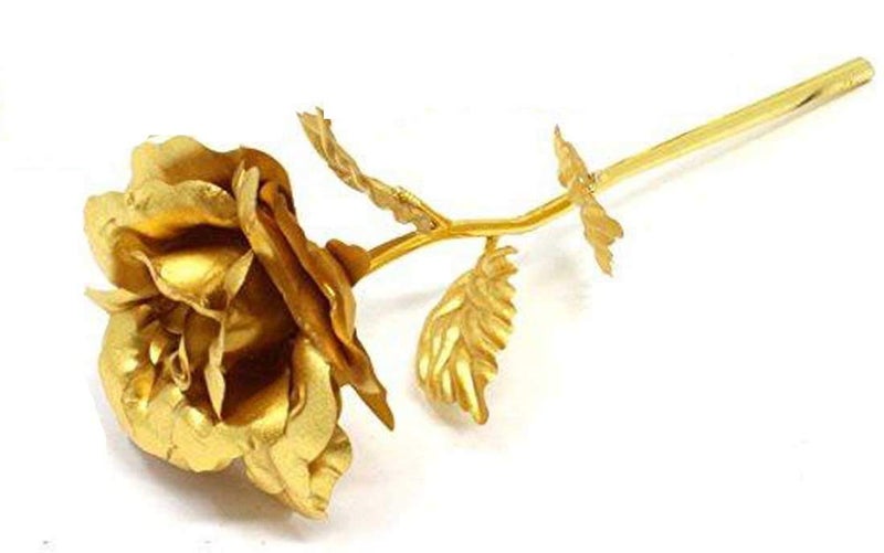 Lavanaya Silver Lavanaya Silver Artificial Golden Flower in Red Velvet Box Elegant Decorative Piece for Home or Office Ideal Gift for Special Occasions and Loved Ones 30x10x8 cm  - Image 3