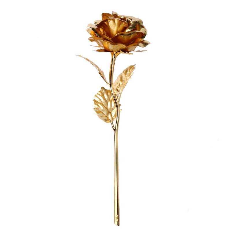 Lavanaya Silver Lavanaya Silver Artificial Golden Flower in Red Velvet Box Elegant Decorative Piece for Home or Office Ideal Gift for Special Occasions and Loved Ones 30x10x8 cm  - Image 4