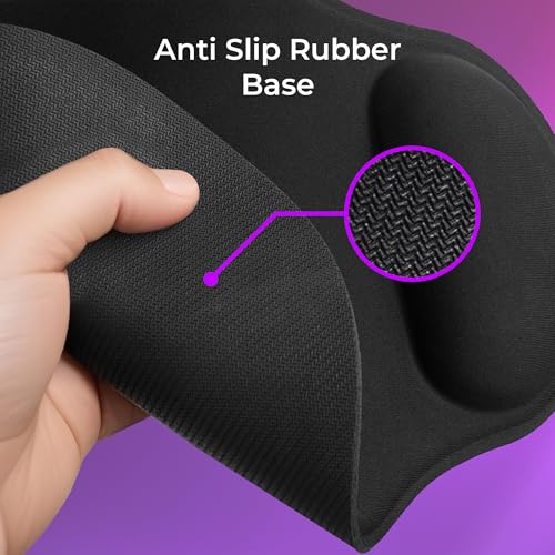 ZEBRONICS MSP-X5 Mouse Pad, for Speed and Precision Operation, Ultra-Smooth Fabric Surface + Memory Foam Wrist Rest, Optimised for All Mouse Sensors, Anti Slip Rubber Base, Surface of 211 x 240 mm - Image 5
