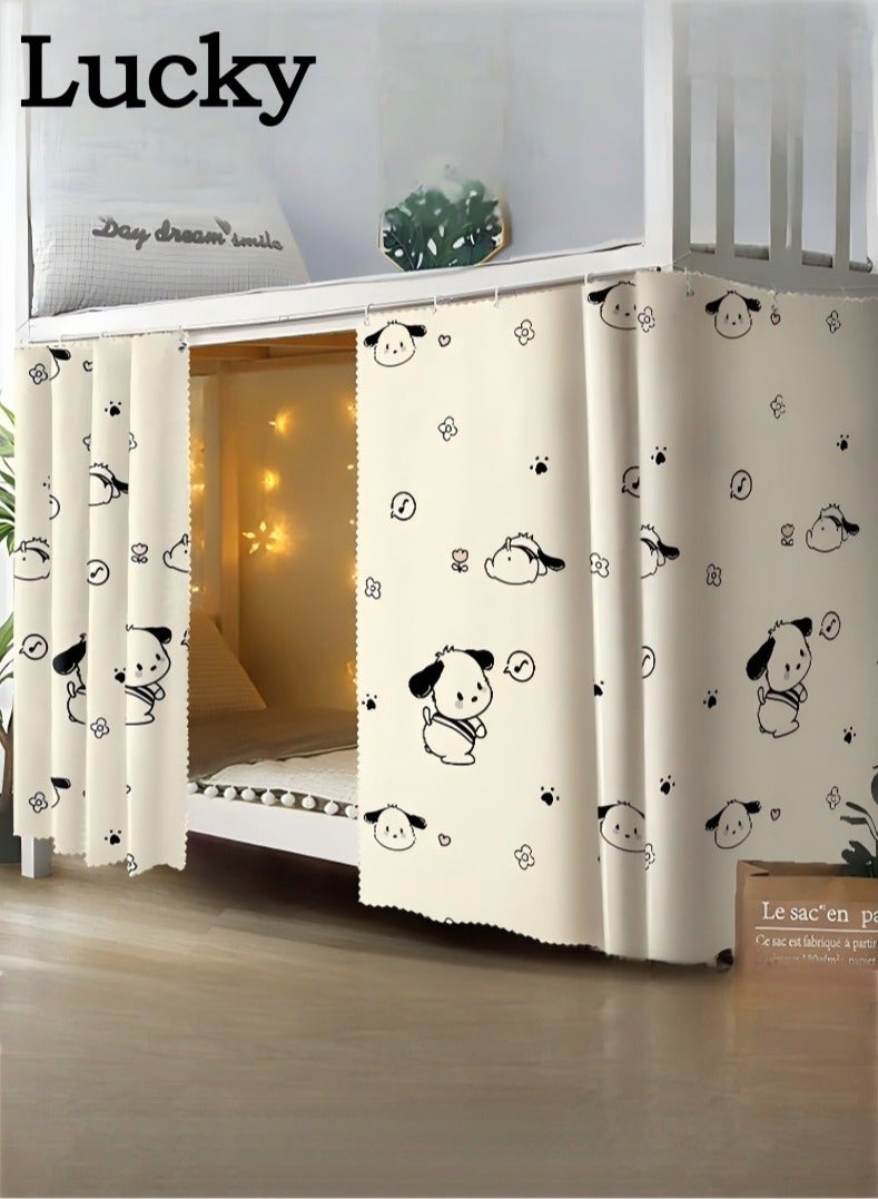 لاكي 2 قطعة ستارة سرير خاصة في الجزء السفلي من السرير بطابقين، ستارة تعتيم سرير مفردة قابلة للتنفس والغبار، ستارة سرير عائلية عنبر، يمكن أن تغطي 3 جوانب - Image 1