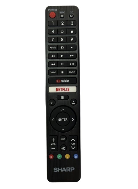 Remote Controll fit for Sharp AQUOS 4K Smart Android TV 4T-C60BJ3T 4T-C60BK1X 4T-C70Bj3T 4T-C60BJ5T 4T-C70BJ5T 2T-C32BE1T 2T-C32BG1X 2T-C32BG1I 4T-C70BK1X 4T-C70BJ1T 42BG1 C42BG1