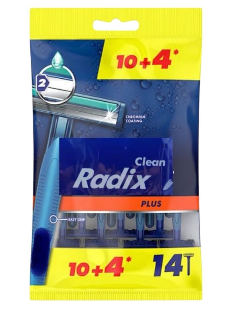 14-Piece Blue II Plus Disposable Razor Set Blue