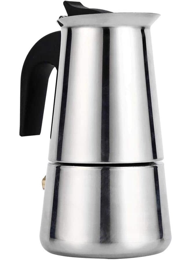 Spaceshoop Stainless Steel Italian Espresso Coffee Maker for Gas Stovetop (2Cup)  - Image 1