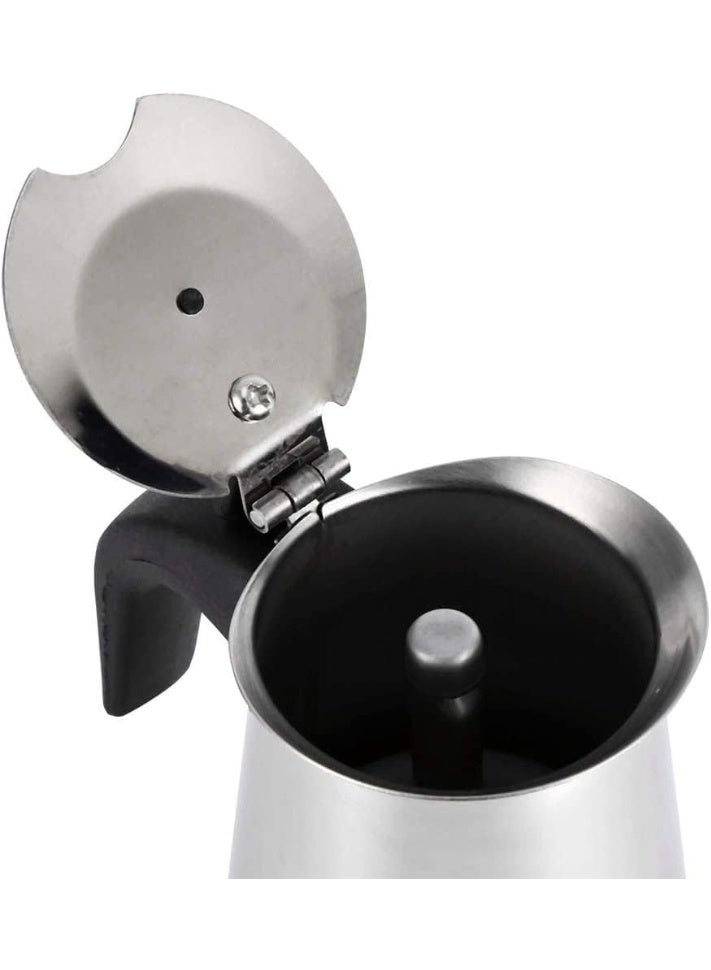 Spaceshoop Stainless Steel Italian Espresso Coffee Maker for Gas Stovetop (2Cup)  - Image 2
