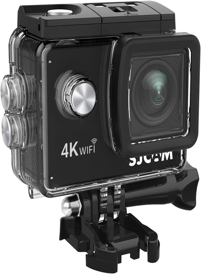 أس جي كام كاميرا SJCAM SJ4000 WiFi بدقة 12 ميجابكسل ووضوح بصري كامل الوضوح، كاميرا رياضية تعمل بتقنية WiFi، زاوية رؤية واسعة 170 درجة، مقاومة للماء حتى عمق 30 مترًا، لون أسود - Image 1