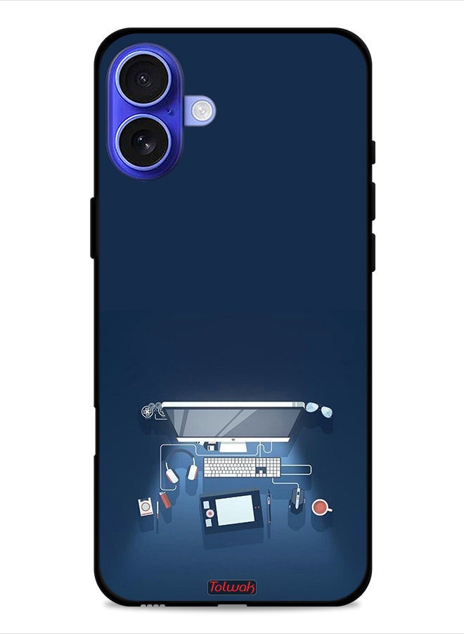 Tolwak Apple iPhone 16 Protective Case Cover Computer Desk Art - Image 1