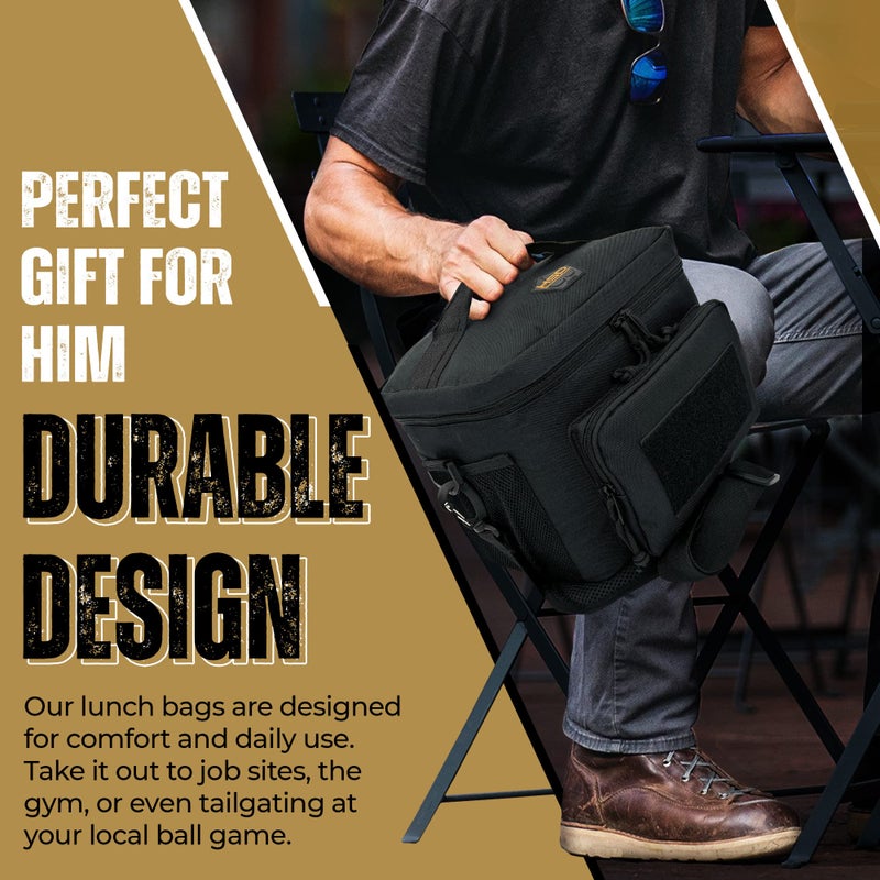 HighSpeedDaddy Tactical Lunch Box For Men Women - Military Grade Insulated Lunch Bag For Work - 10â€x 7.5â€x 6.5â€ (9L) High Capacity Lunch Kit - Reusable, Portable Lunch Cooler For Travel & Picnic - Image 2