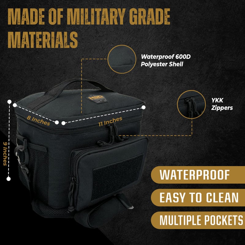 HighSpeedDaddy Tactical Lunch Box For Men Women - Military Grade Insulated Lunch Bag For Work - 10â€x 7.5â€x 6.5â€ (9L) High Capacity Lunch Kit - Reusable, Portable Lunch Cooler For Travel & Picnic - Image 3